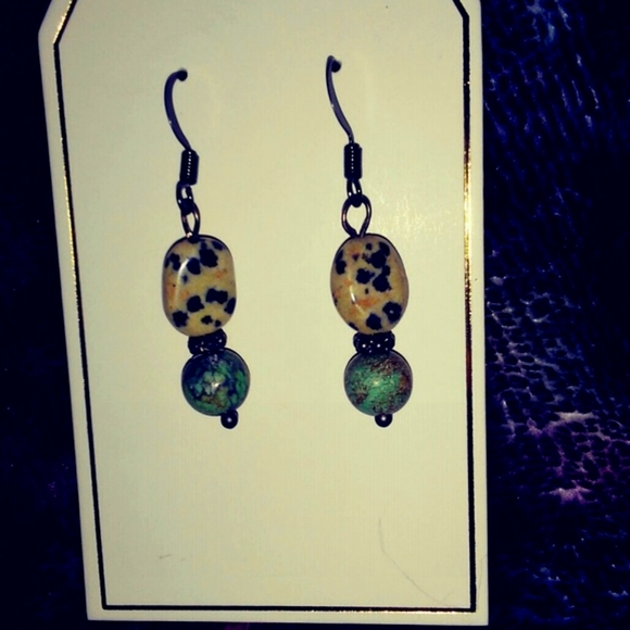 BUY 1 GET 1 FREE (of equal or lesser value) Genuine Turquoise earrings - Picture 2 of 3